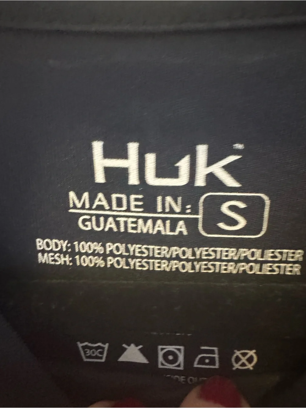 Huk Men's Black Long-Sleeve Performance Rash Guard with Blue Logo